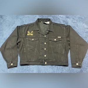 Bill Blass Vintage 1990’s Black Denim Jacket Large